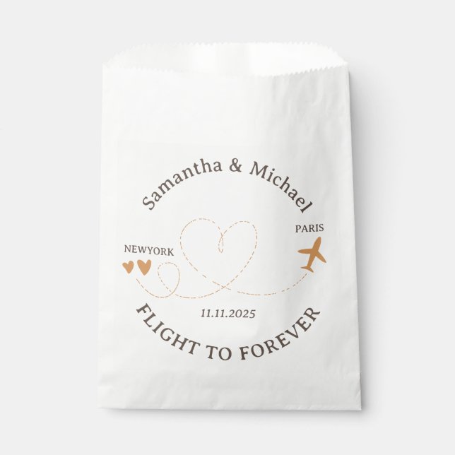 Flight Plane Travel prepare gift Wedding Favour Bag (Front)