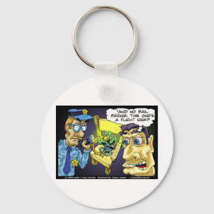 Flight Risk Funny Bird Cartoon Gifts & Tees Keychain