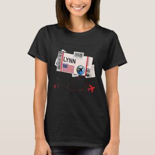 Flight Ticket Lynn Girl from Lynn Lynn Boarding P T-Shirt