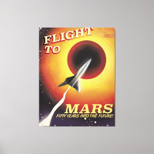Flight To Mars! vintage sci-fi poster Canvas Print