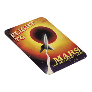 Flight To Mars! vintage sci-fi poster Magnet