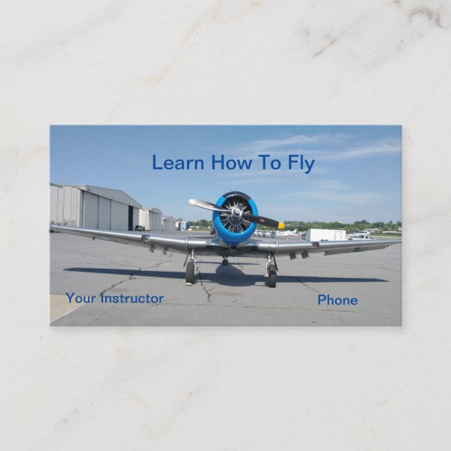 Flight Training School Instruction Business Card (Front)
