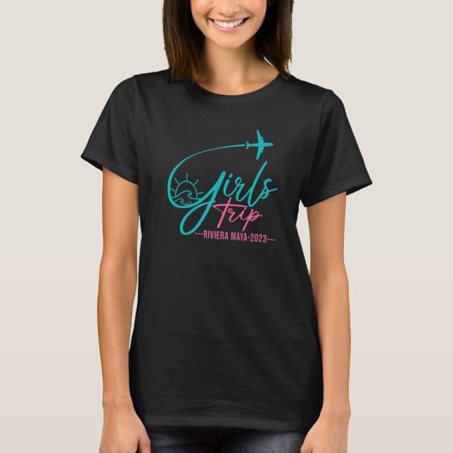 Flight Travel Riviera Maya Mexico Matching Girls T T-Shirt (Front)