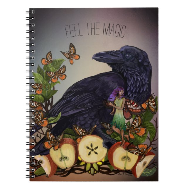 Flights of Fantasy Raven Faery Art  Notebook (Front)
