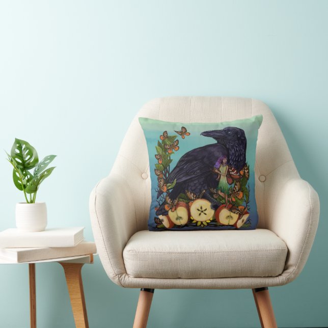 Flights of Fantasy Raven Faery  Throw Pillow (Chair)
