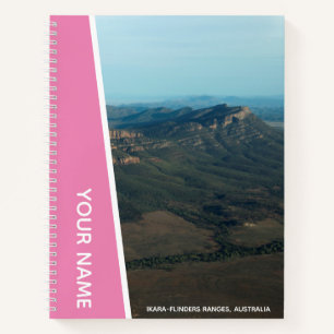 Flinders Ranges, Australia, Aerial Landscape Pink Notebook