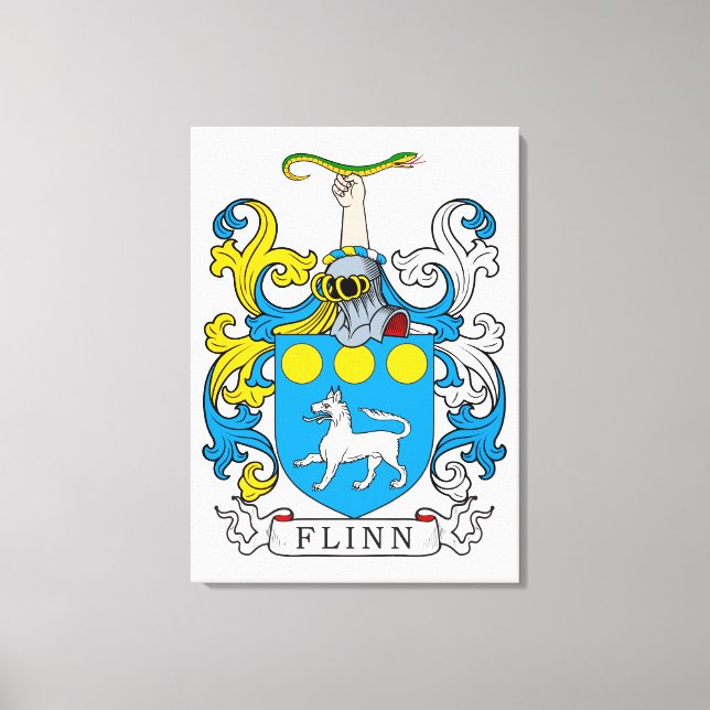 Flinn Family Crest Canvas Print (Front)