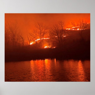 Flint Hills Kansas Prairie Burn Poster