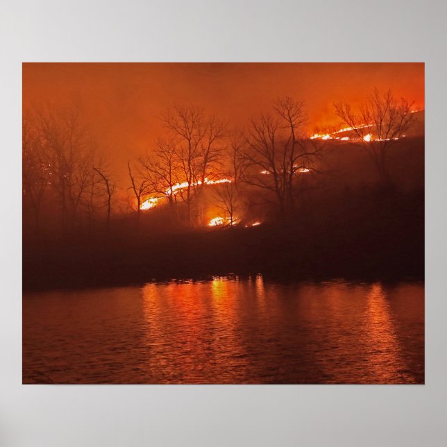 Flint Hills Kansas Prairie Burn Poster (Devant)