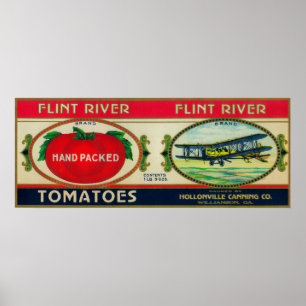 Flint River Tomato LabelWilliamson, GA Poster