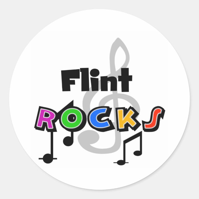 Flint Rocks Classic Round Sticker (Front)