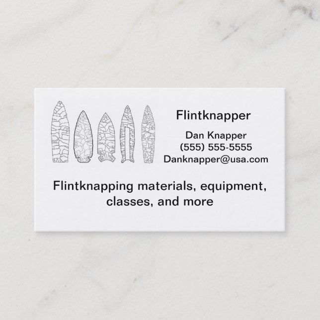 flintknapper's business card (Front)