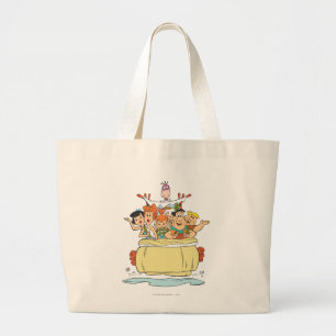 Flintstones Family Roadtrip Large Tote Bag