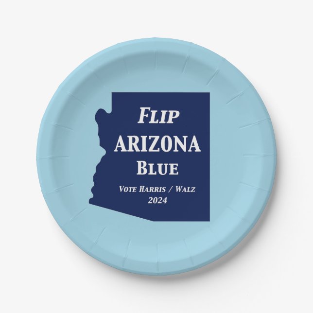 Flip Arizona Blue in 2024 Paper Plate (Front)