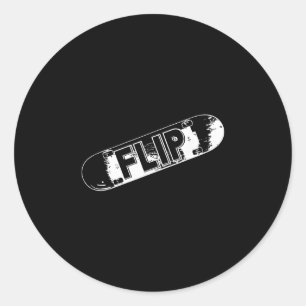 Flip Cool Skateboard Skate Design Skateboarding Sk Classic Round Sticker