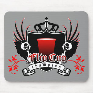 flip cup champion royal crest mouse pad