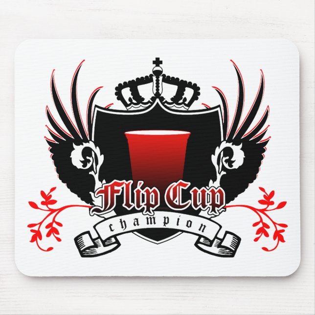 flip cup champion royal crest mouse pad (Front)