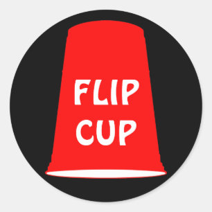 flip cup classic round sticker