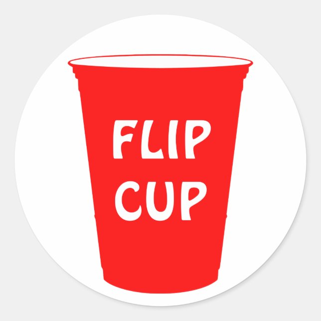 flip cup classic round sticker (Front)