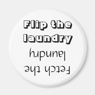 Flip/Fetch Laundry Reminder Round Magnet