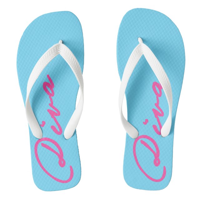 FLIP FLIPS with DIVAtude! (Pink Lettering) Flops (Footbed)