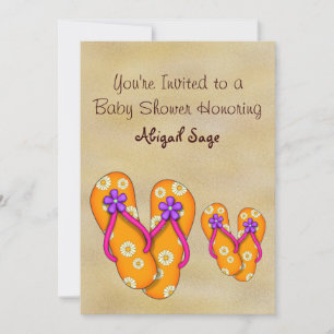 Flip Flop Baby Shower Invitations pour les filles