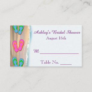 Flip Flop Beach Bridal Shower Place Cards