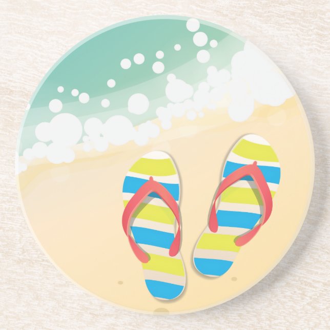 Flip Flop Beach Coaster (Front)