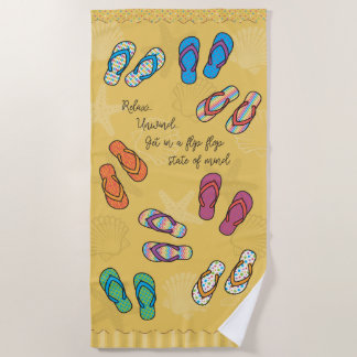 Flip Flop Bright Beach Towel