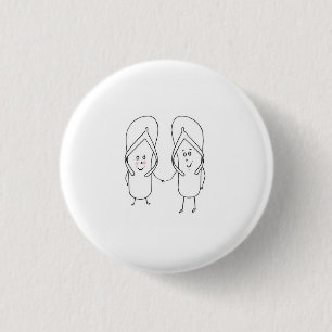 Flip Flop, cute, sandal themed 1 Inch Round Button