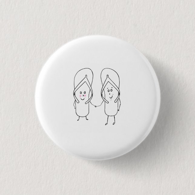 Flip Flop, cute, sandal themed 1 Inch Round Button (Front)