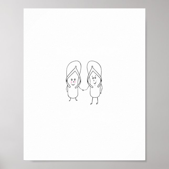 Flip Flop, cute, sandal themed Poster (Front)