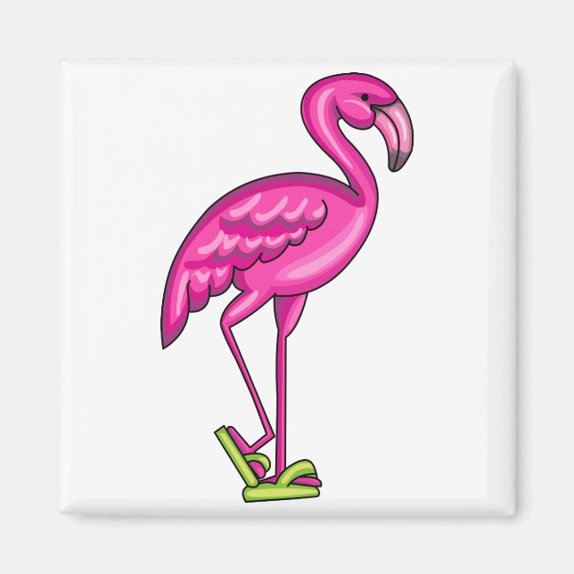 Flip Flop Flamingo Magnet (Front)
