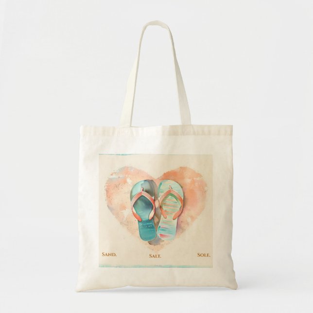 Flip Flop Heart Beach Tote – Coastal Summer Bag (Devant)