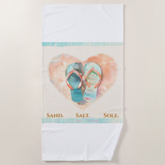 Flip Flop Heart Beach Towel – Sand Salt Sole