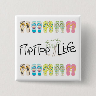 Flip Flop Life 2 Inch Square Button