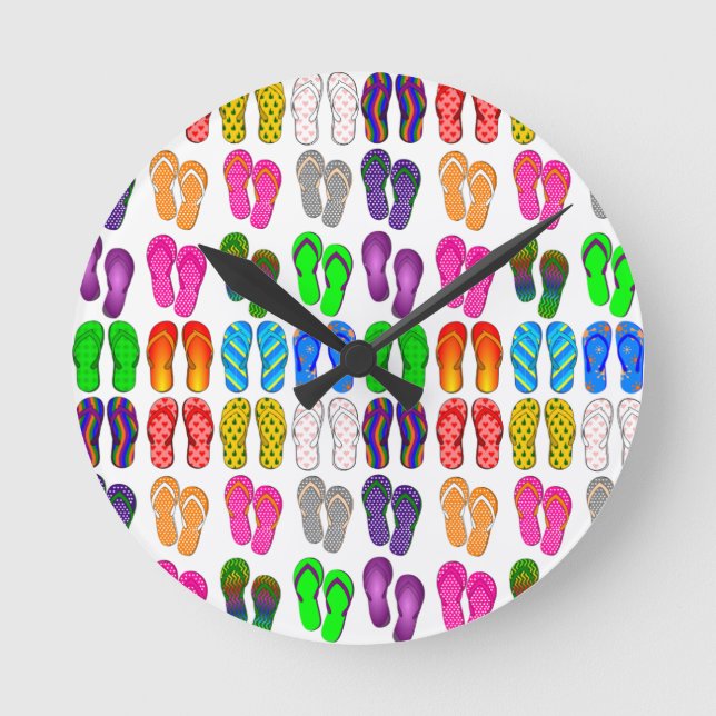 Flip Flop Parade Round Clock (Front)