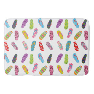 Flip Flop Pattern Any background colour Bath Mat