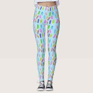 Flip Flop Pattern Blue Leggings