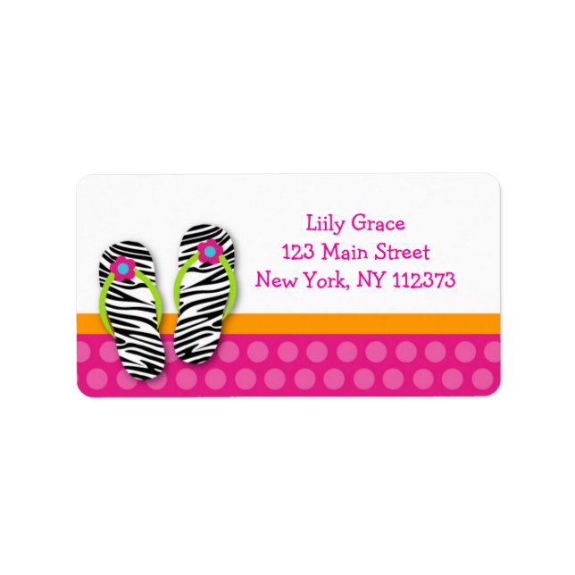 Flip Flop Pool Party Zebra Retourner les étiquette (Devant)