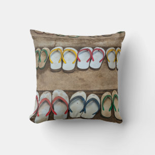 Flip Flop Sandles Throw Pillow