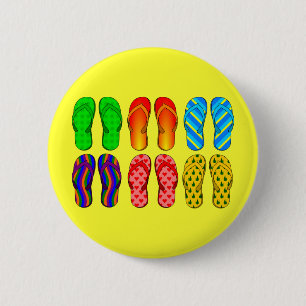 Flip Flops 2 Inch Round Button