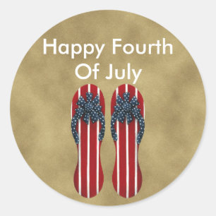 Flip Flops 4th Of July Sticker