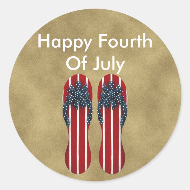 Flip Flops 4th Of July Sticker (Front)
