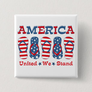 Flip Flops America 2 Inch Square Button