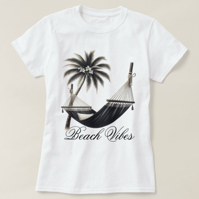 Flip Flops and Hammocks Beach Vibes T-Shirt (Design Front)