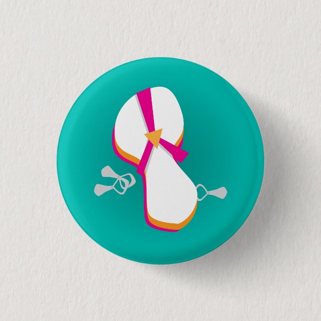Flip Flops and Pop Tops 1 Inch Round Button (Front)