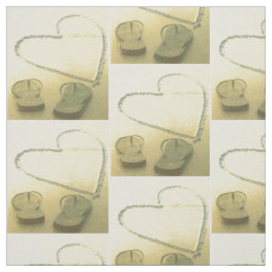 Flip Flops and Sand Heart Beach Fabric