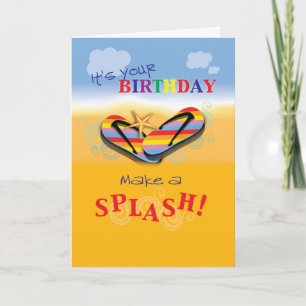 Flip Flops Beach Birthday Card