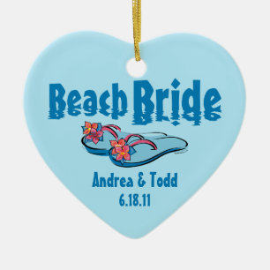 Flip Flops Beach Bride Personalized Ornament